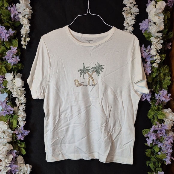 Tops - Cruise Wear & Co. Cream Cotton Tee - XL